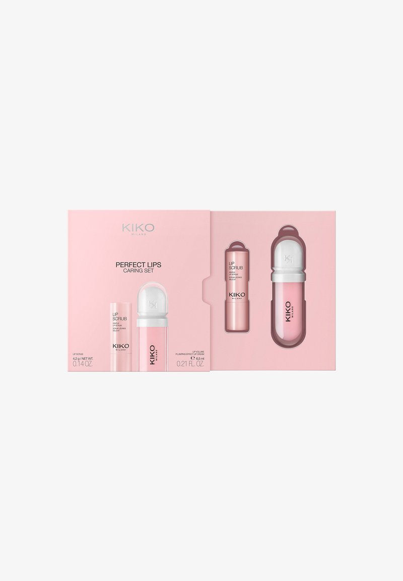 KIKO Milano Perfect Lips Caring Set, Skincare Set: 1 Lip Scrub And 1 Perfecting Lip Cream