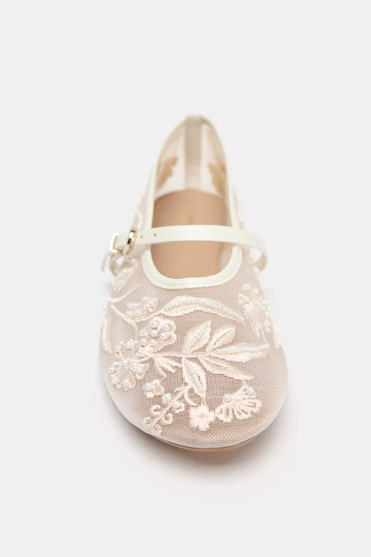 Cherry Mesh Embroidered Flat